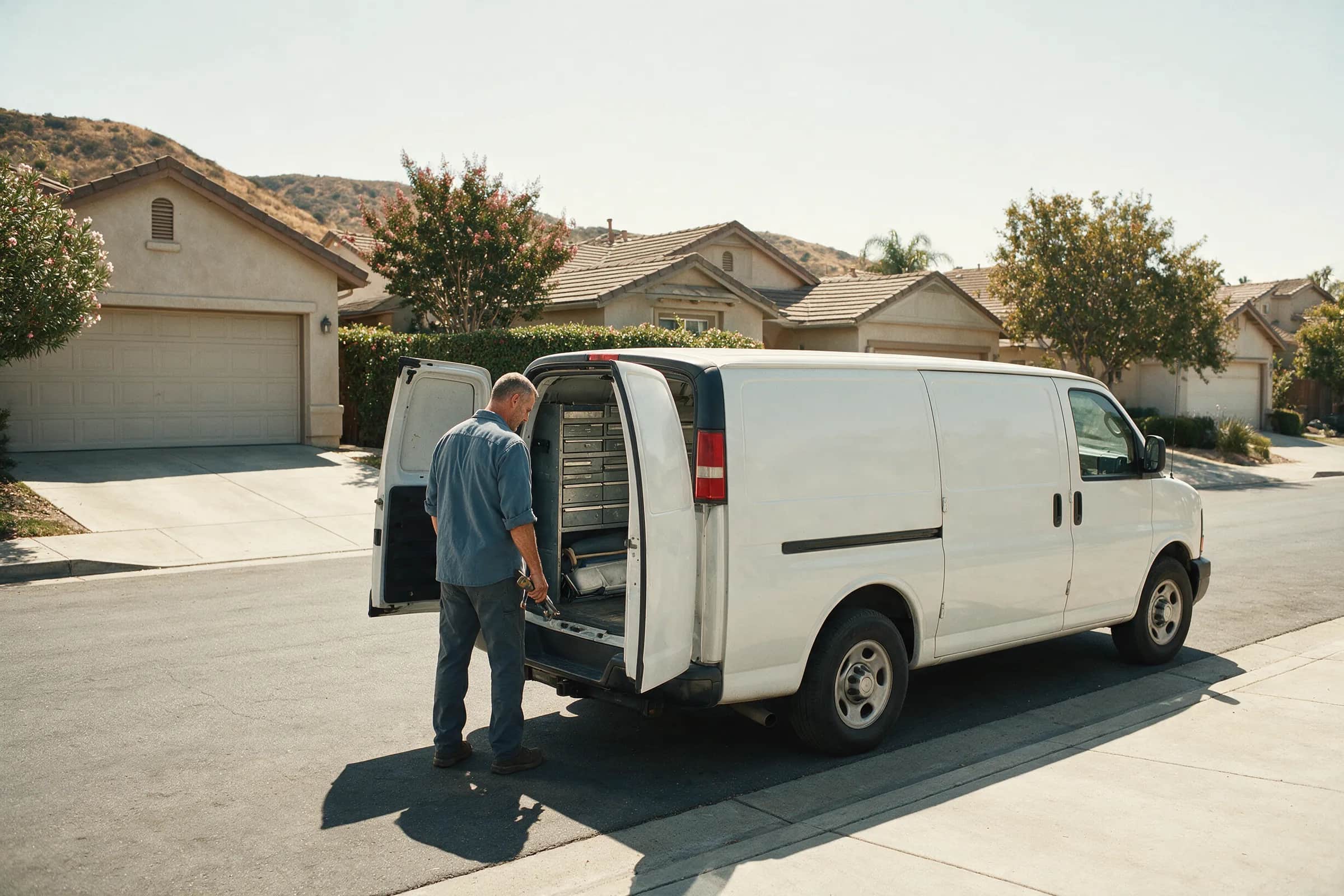 Arroyo Key & Bolt service van at dusk